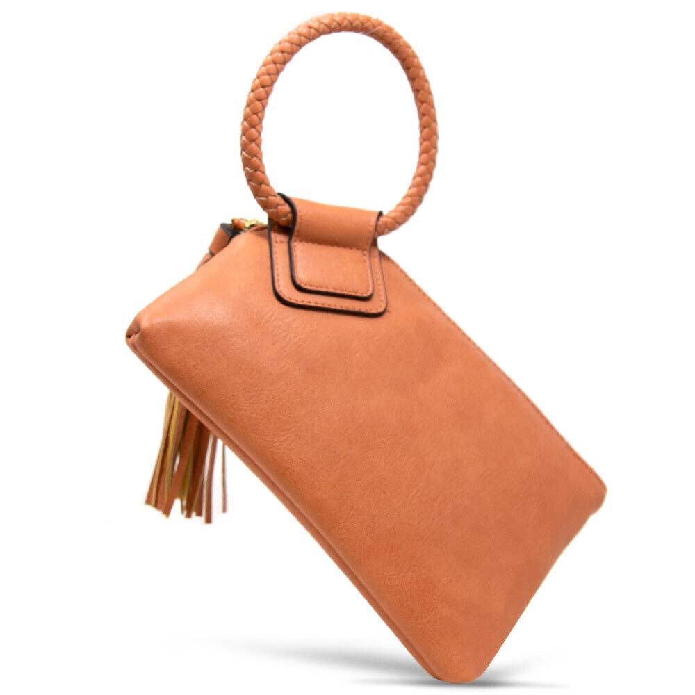Boho Vegan Leather Wristlet/Clutch