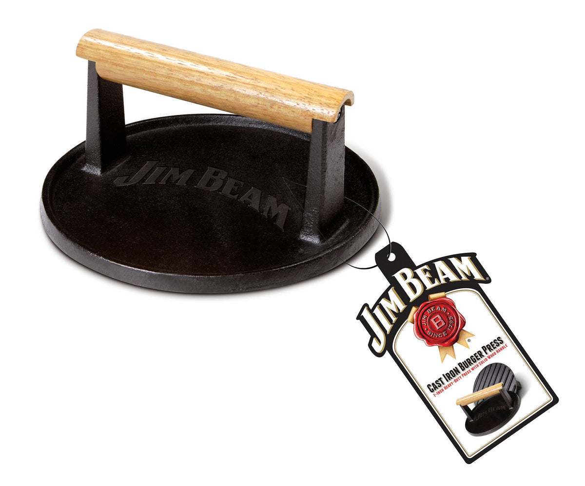 Jim Beam 7" Cast Iron Burger Press.