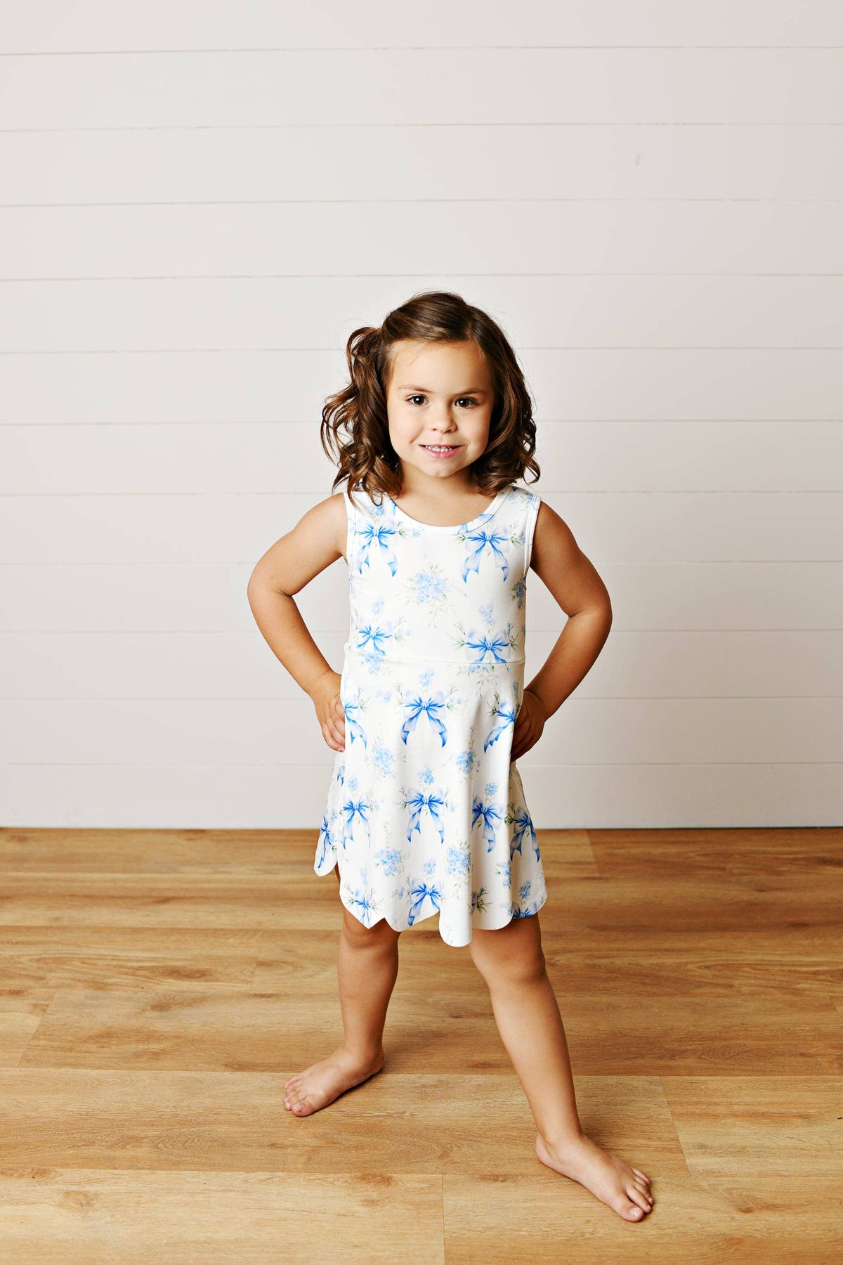 White & Bow Athletic Dress