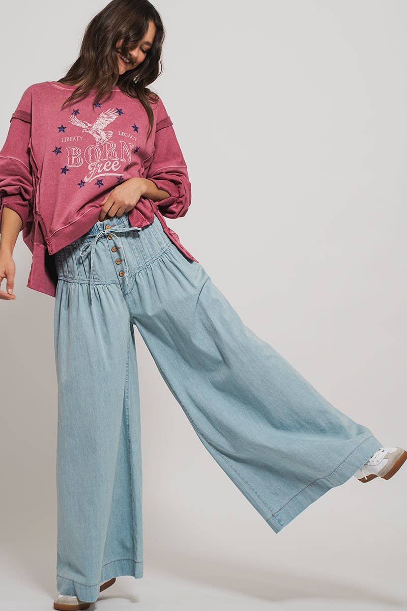 Pleated Wide-Leg Pants