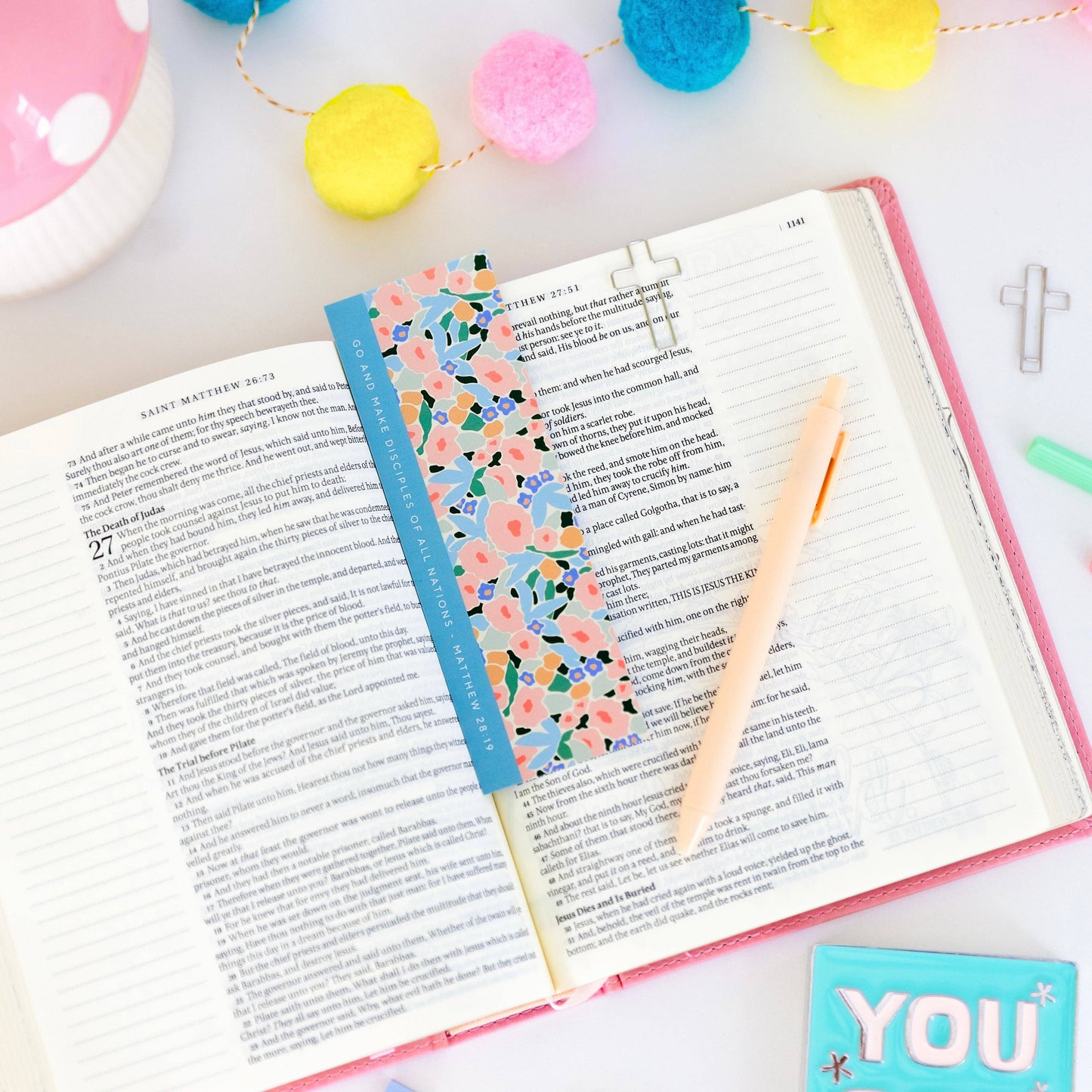 Ryan & Rose - Bookmark + Cross Paper Clips