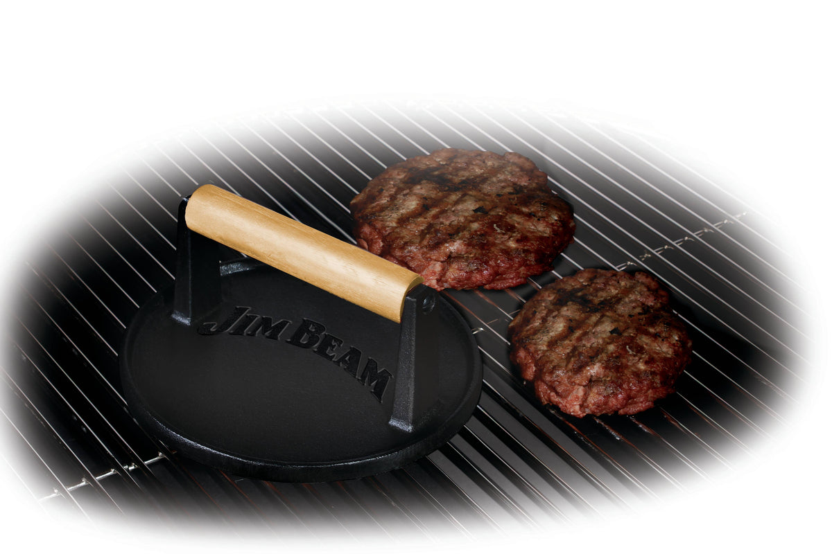 Jim Beam 7" Cast Iron Burger Press.