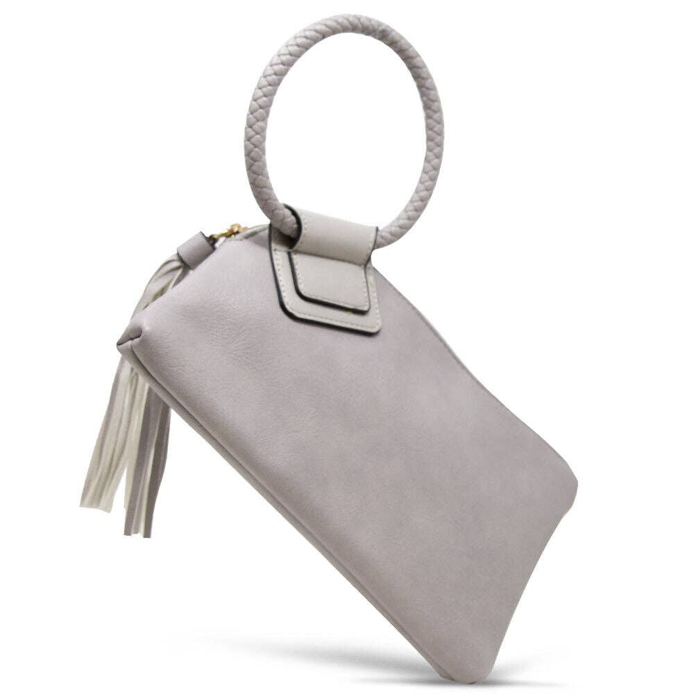 Boho Vegan Leather Wristlet/Clutch