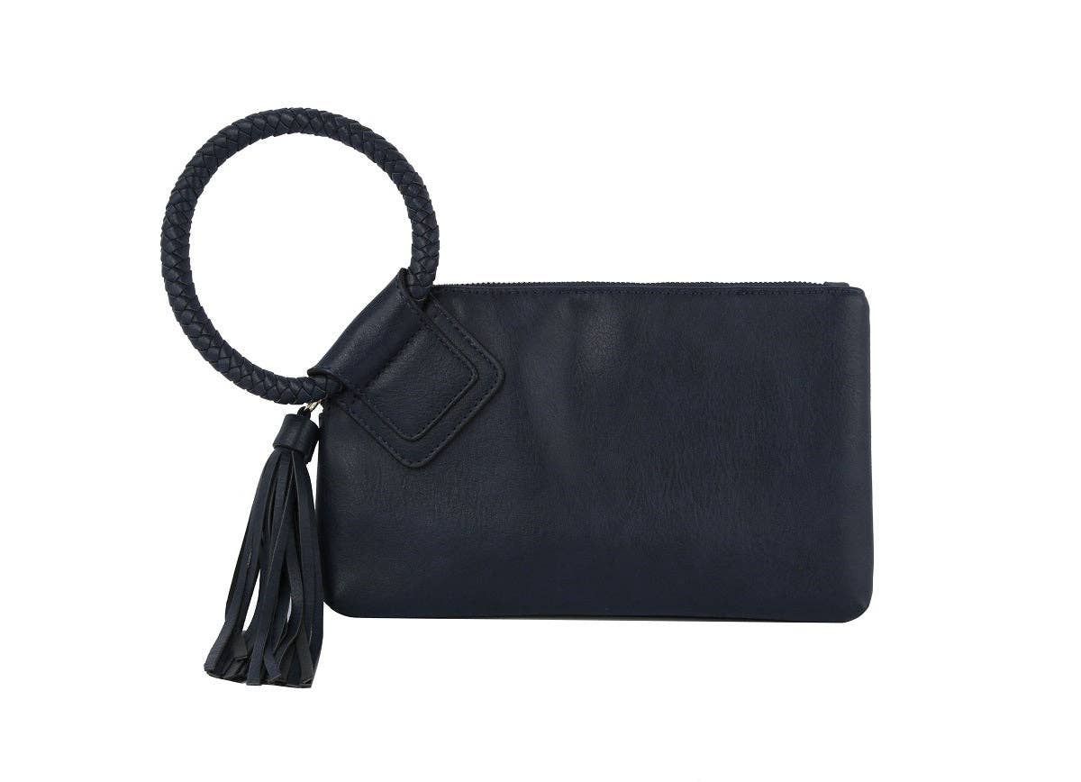 Boho Vegan Leather Wristlet/Clutch