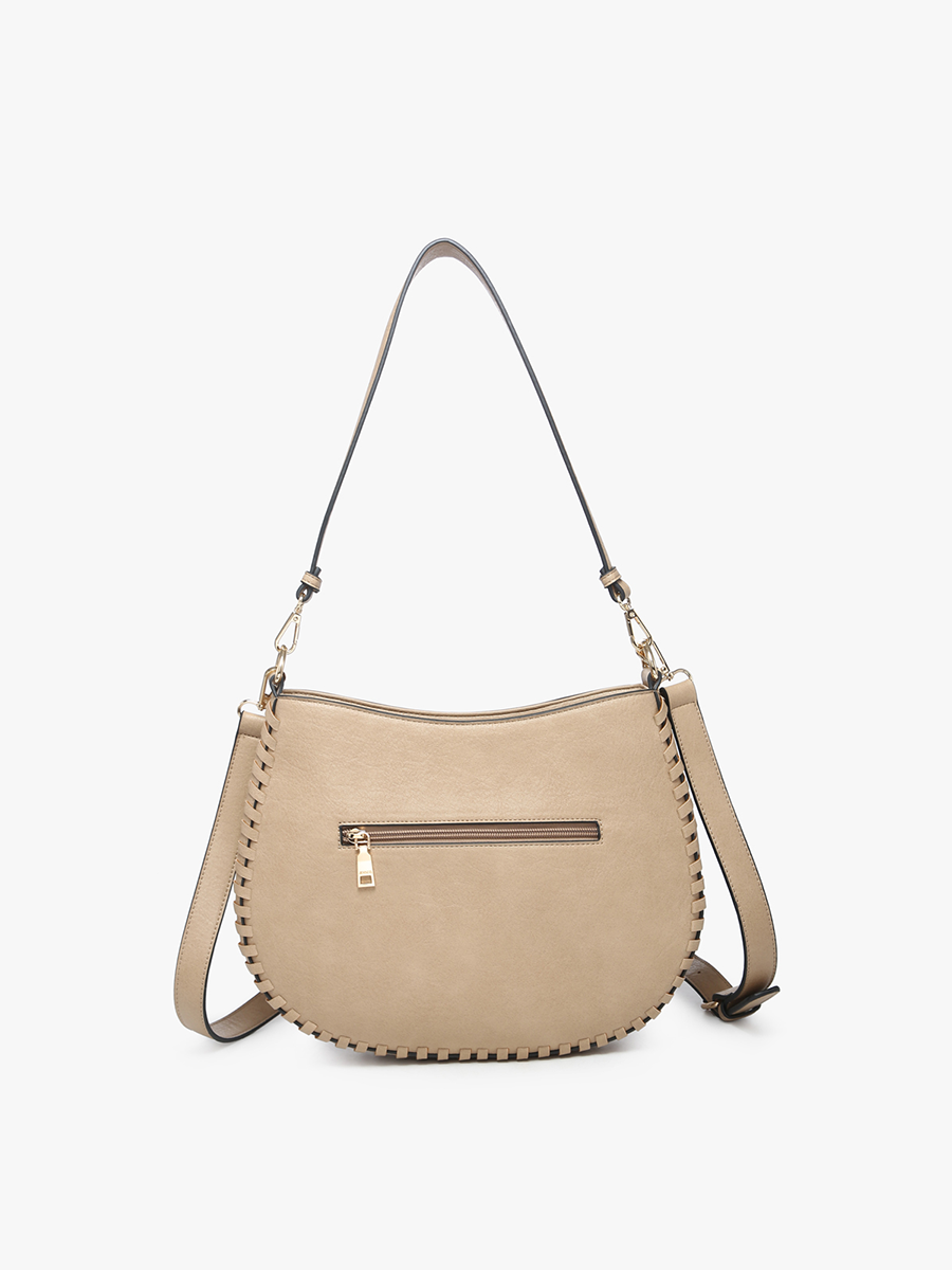 Jen & Co. Raquel Whipstitch Trim Saddle Bag