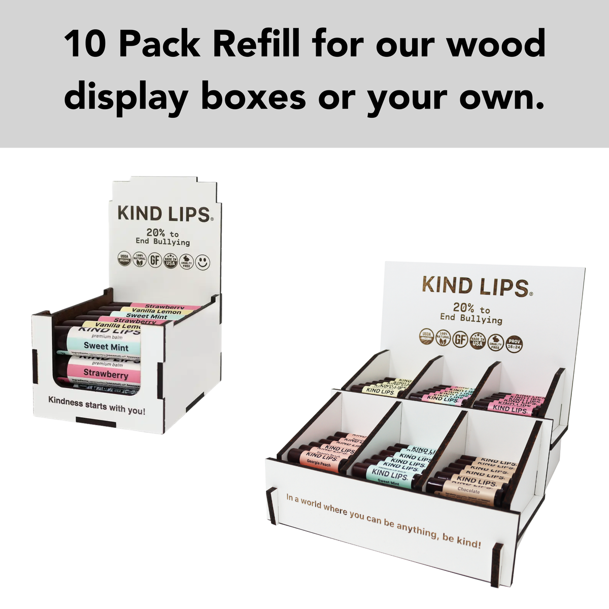 Kind Lips - Watermelon Lip Balm 10 Pack Refill | Organic