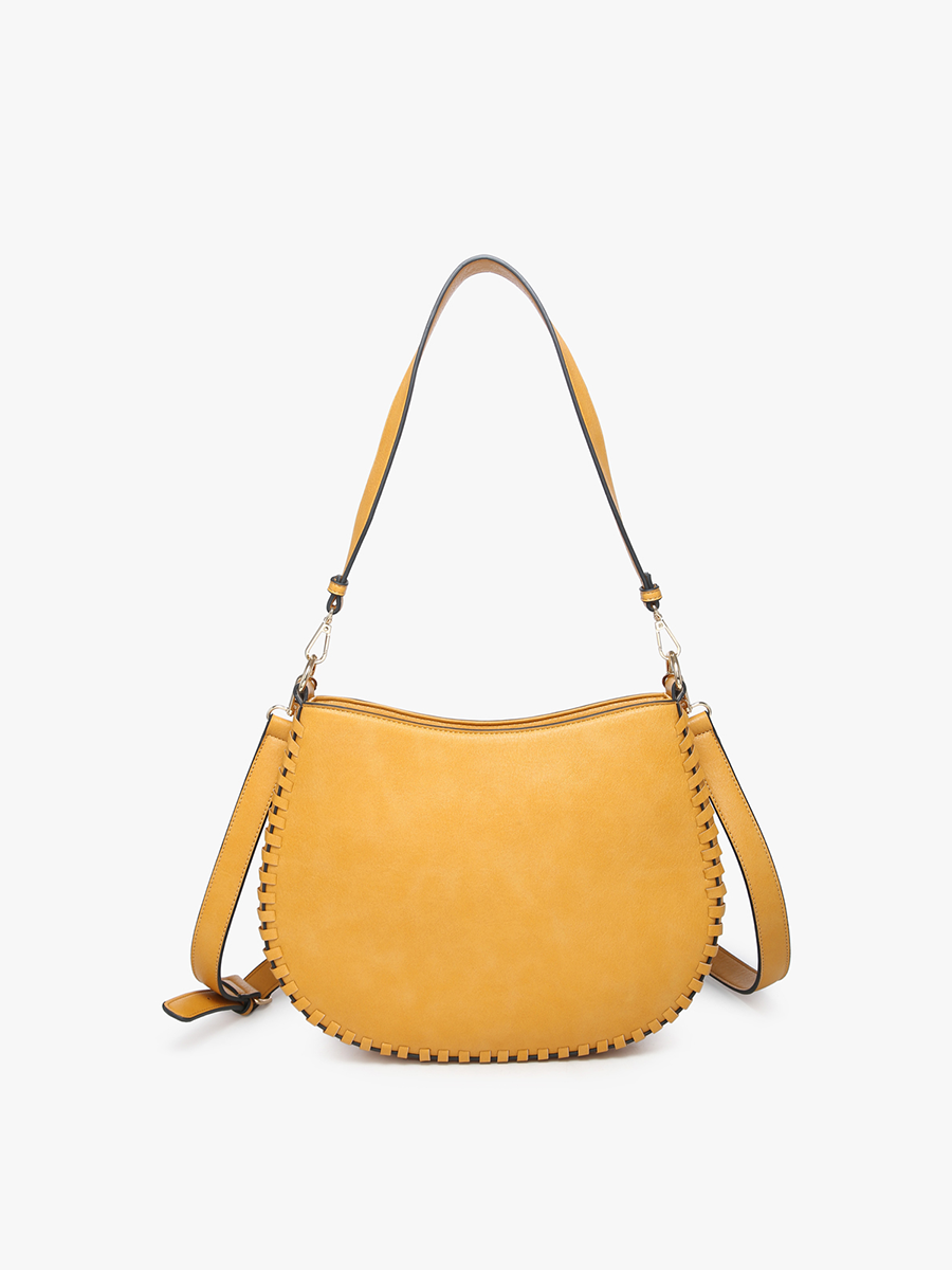 Jen & Co. Raquel Whipstitch Trim Saddle Bag