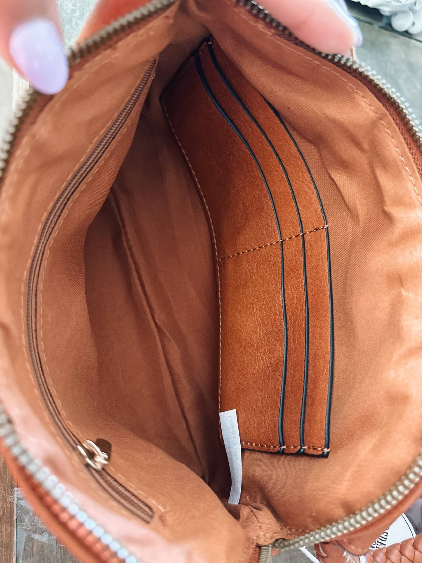 Boho Vegan Leather Wristlet/Clutch