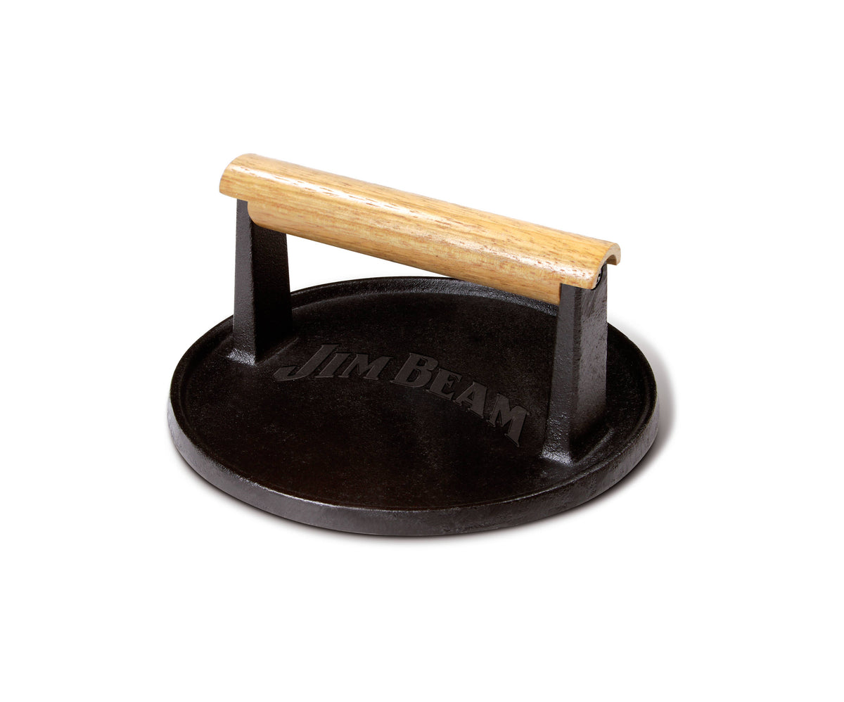 Jim Beam 7" Cast Iron Burger Press.