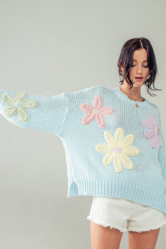 The Savannah Oversized Daisy Sweater