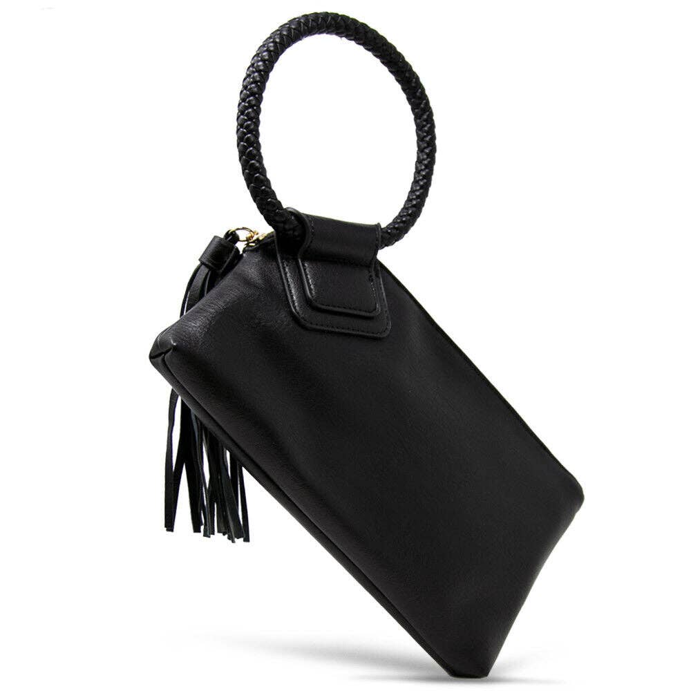Boho Vegan Leather Wristlet/Clutch