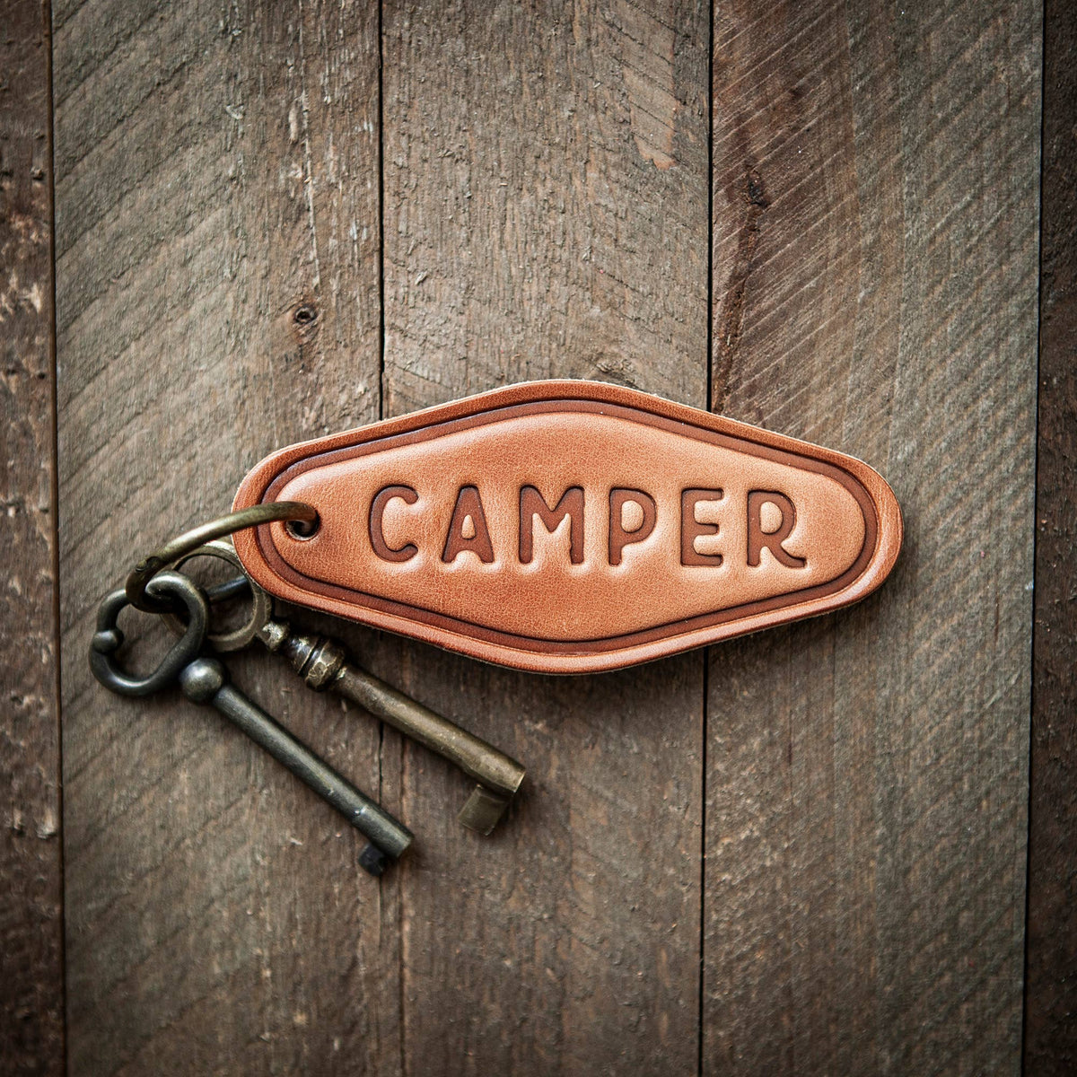 Camper Leather Keychain