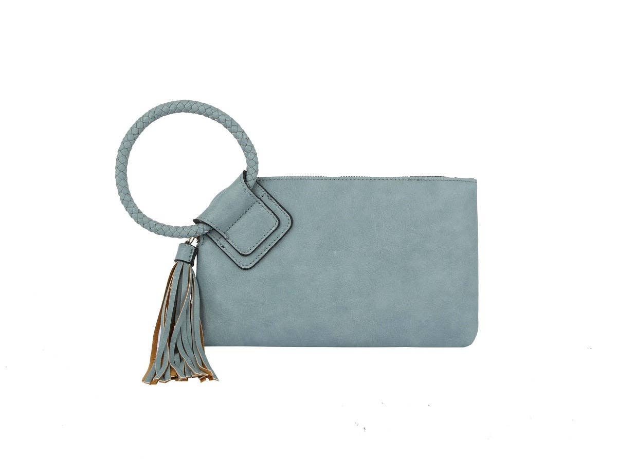 Boho Vegan Leather Wristlet/Clutch