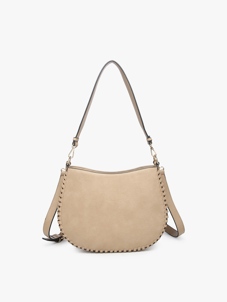 Jen & Co. Raquel Whipstitch Trim Saddle Bag