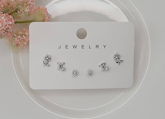 BETTYOH INC - THREE PAIR MINI CHERRY STYLE STUD EARRINGS.