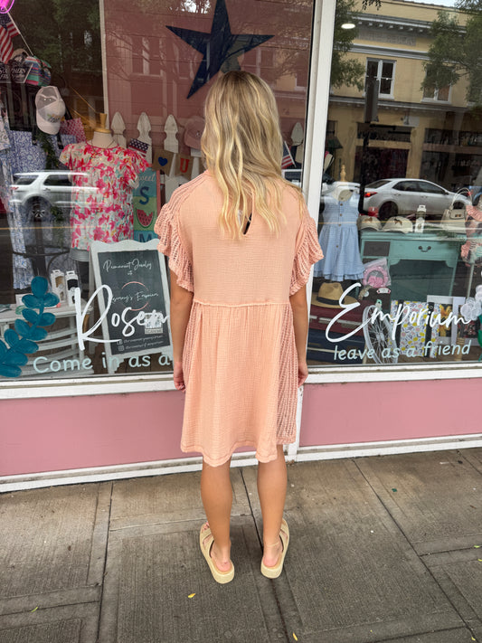Waffle Knit Mini Dress-Very J