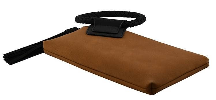 Faux Suede Tassel Wristlet