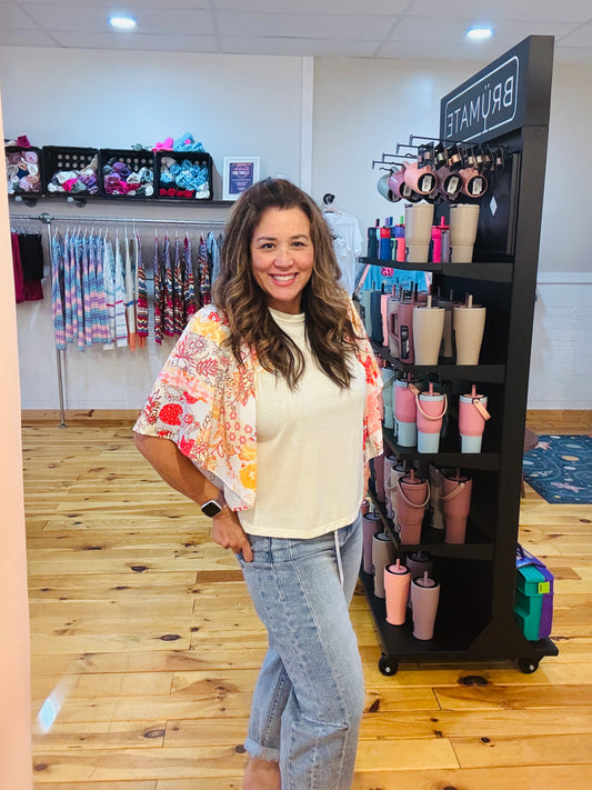 Floral Patchwork Batwing Top