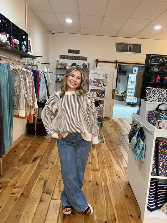 2 Toned Ribbed Sweater