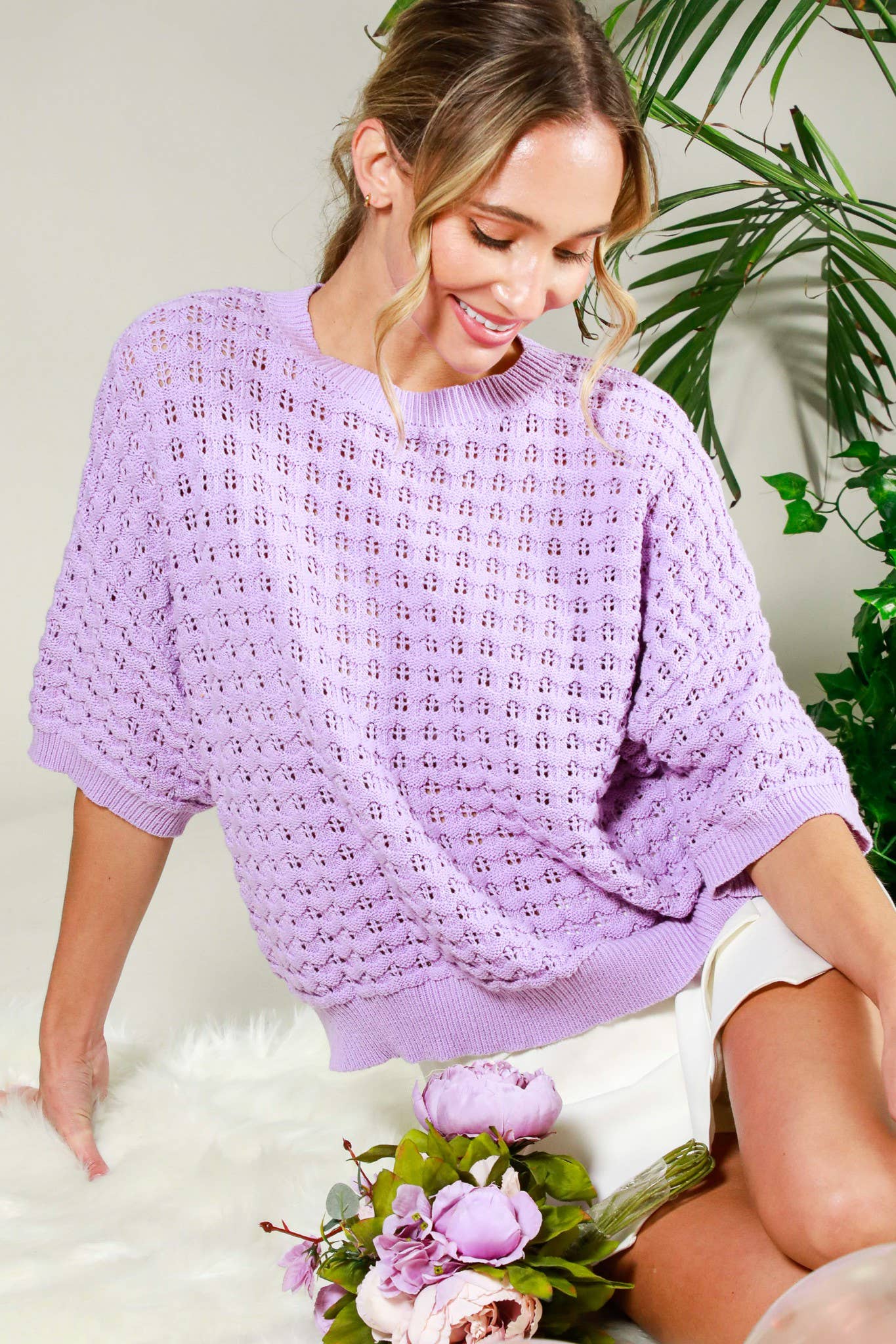 The Lavender Crocheted Sweater