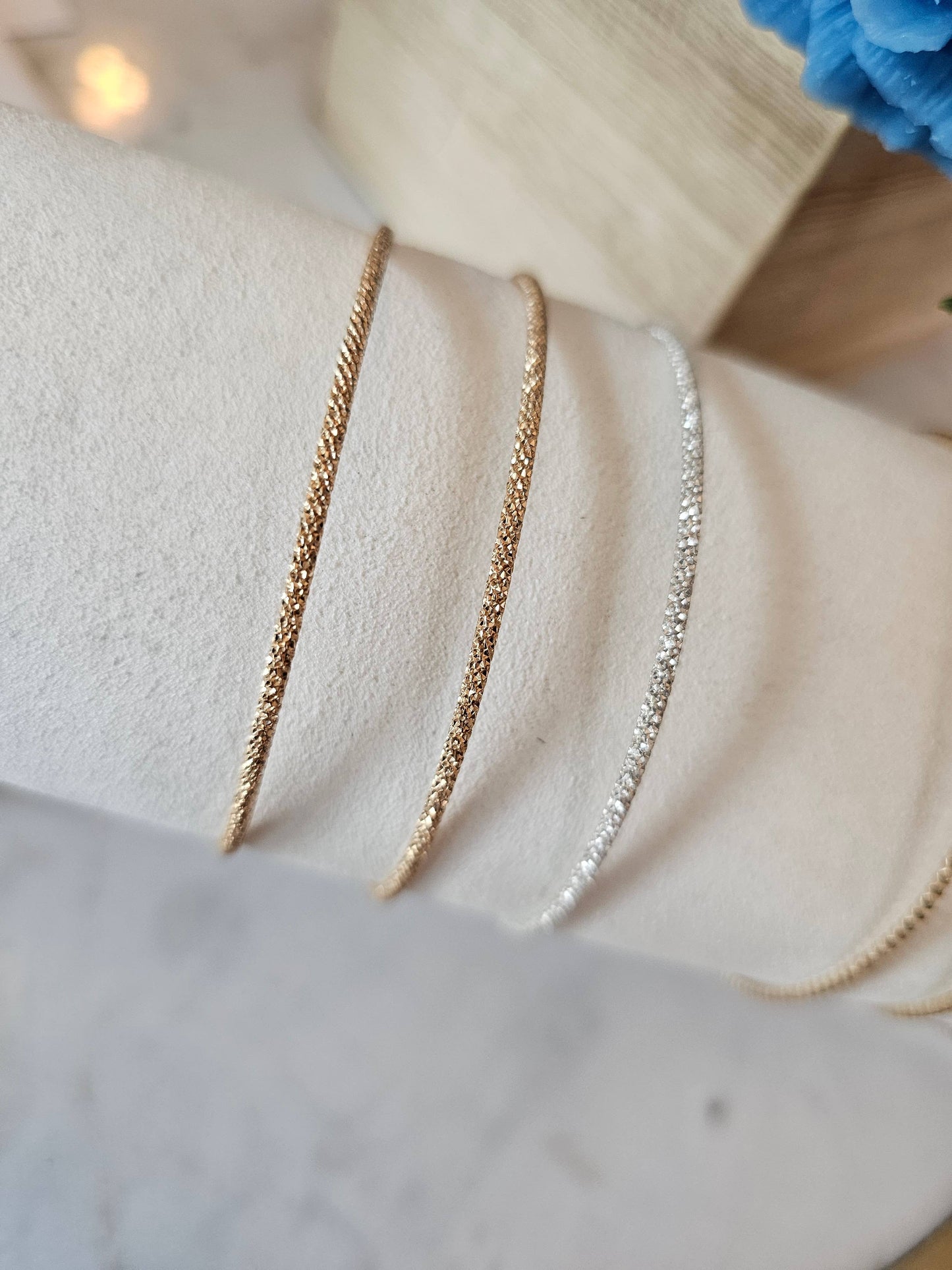 Half Moon Jewelry Designs - Permanent jewelry bangle (Sparkle), Bangle blank for PJ
