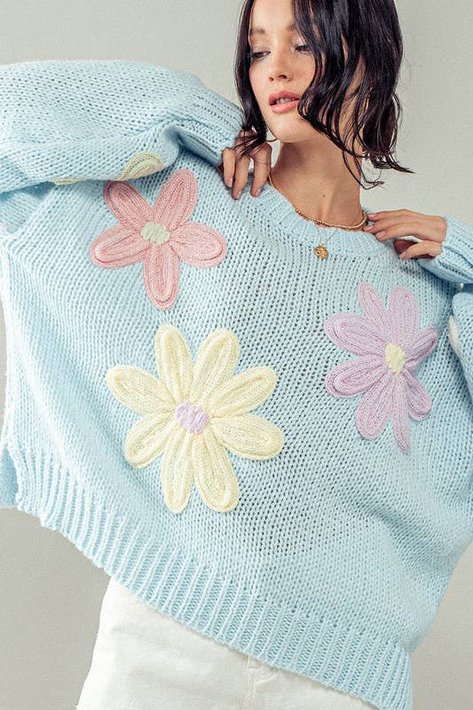 The Savannah Oversized Daisy Sweater