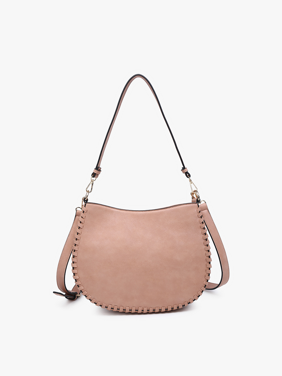 Jen & Co. Raquel Whipstitch Trim Saddle Bag