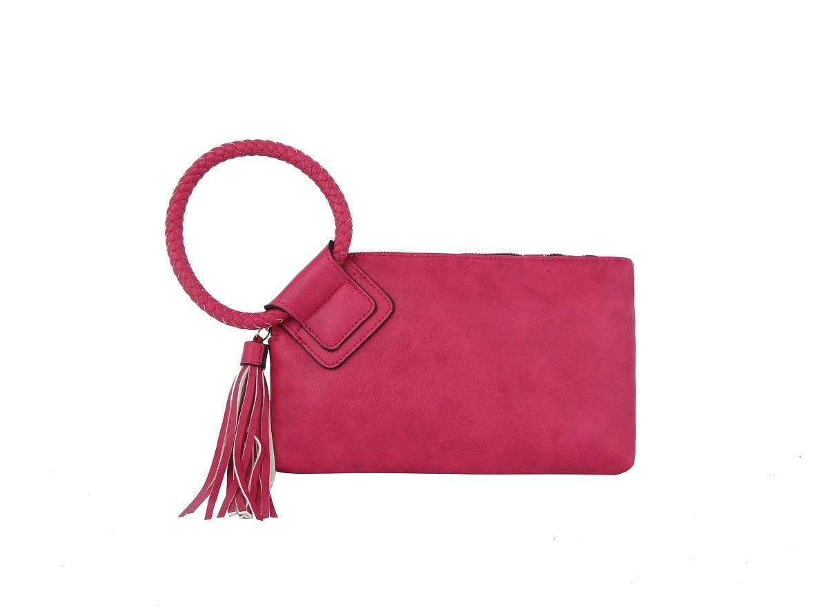 Boho Vegan Leather Wristlet/Clutch
