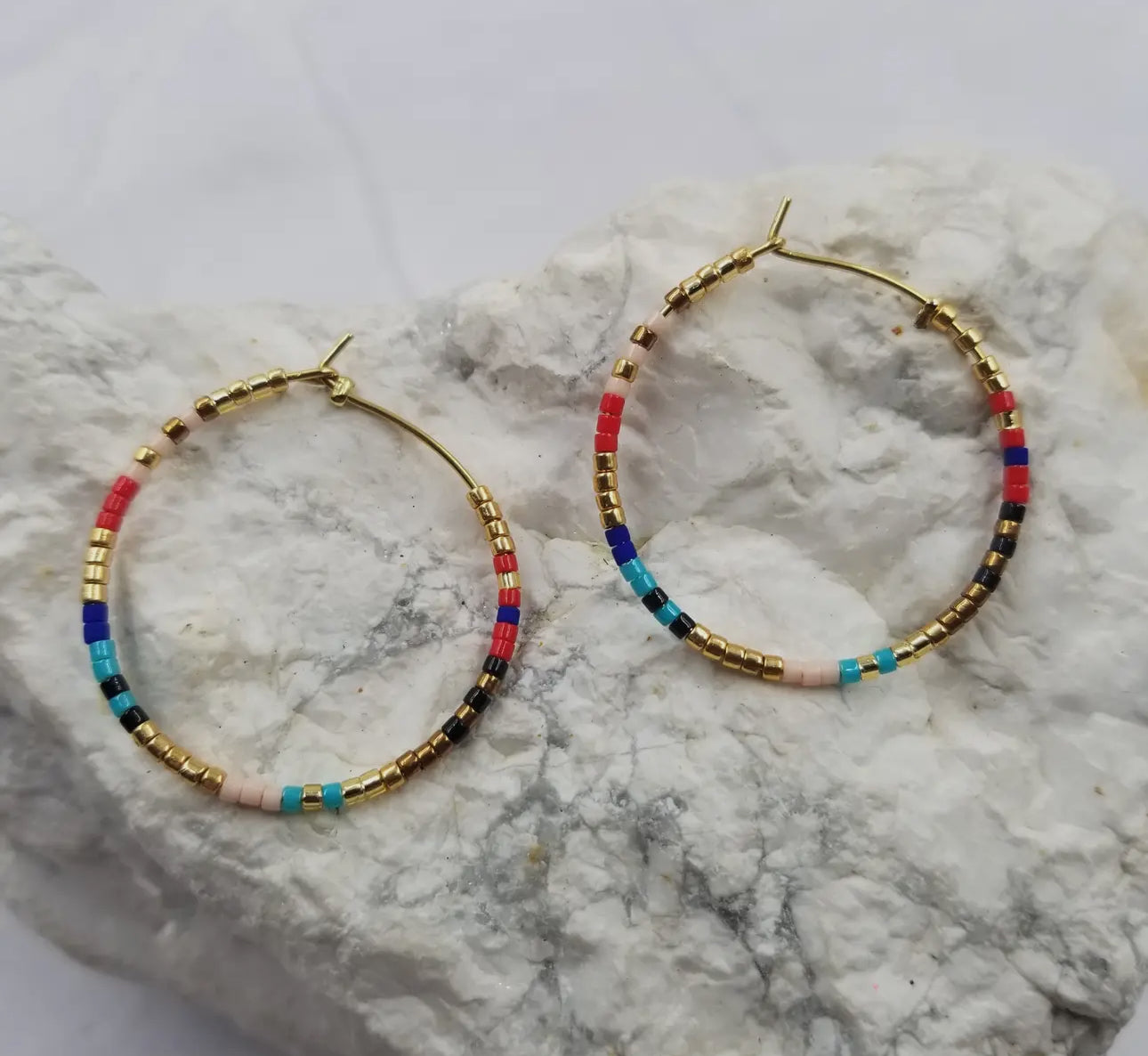 Boho Beaded Loop Earrings