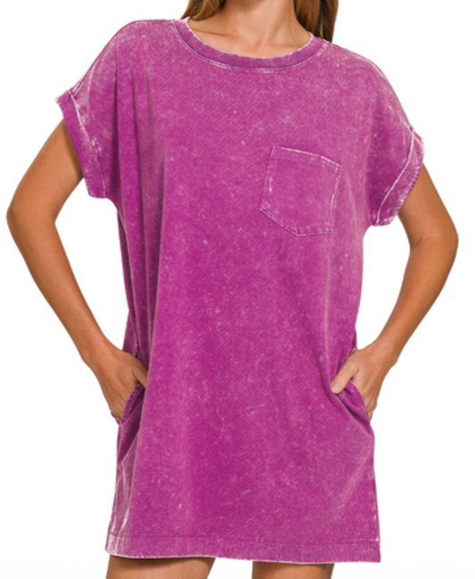 Acid Washed Tshirt Dress