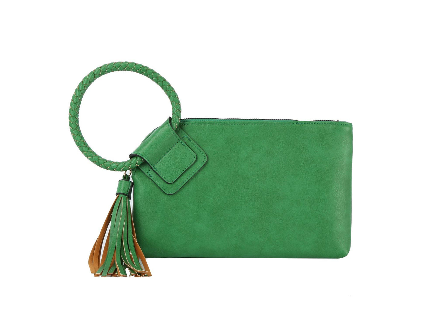 Boho Vegan Leather Wristlet/Clutch