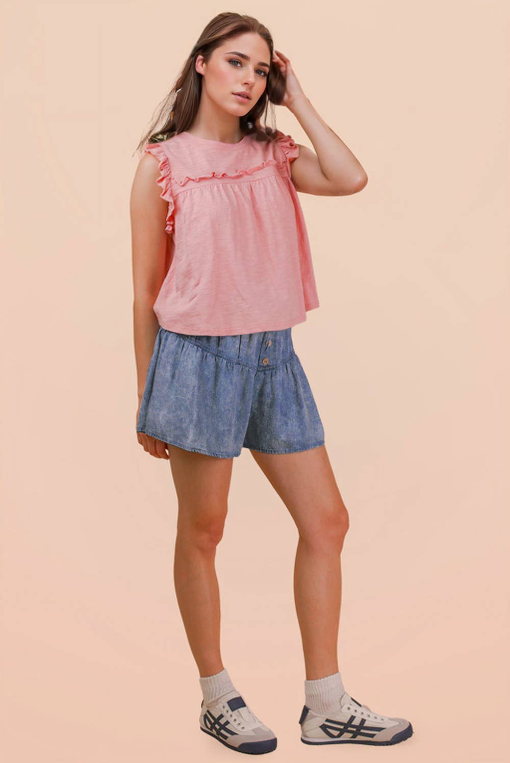 Chambray Flare Shorts - Very J
