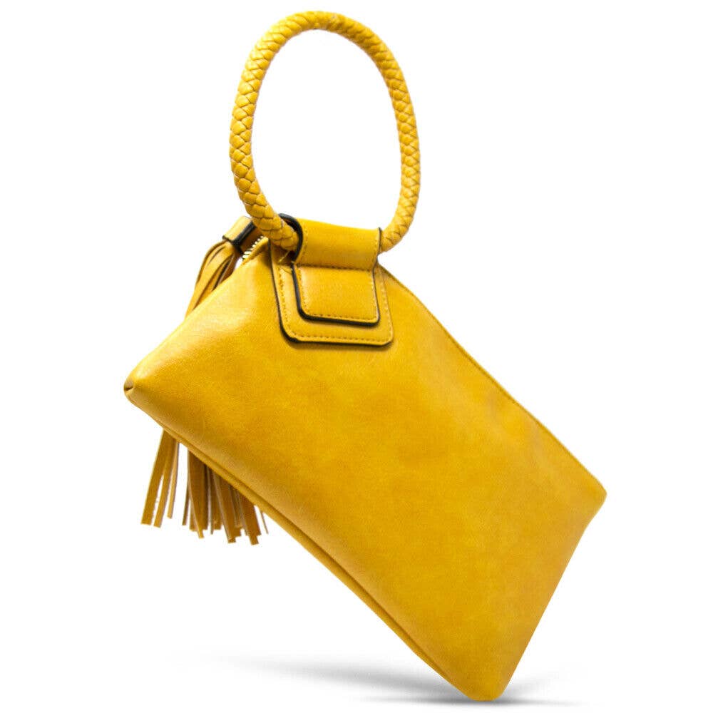 Boho Vegan Leather Wristlet/Clutch