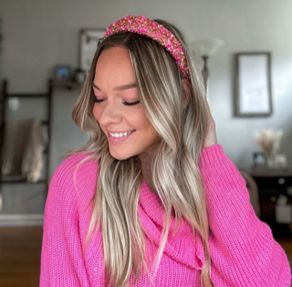 All that Glitters Headband - Hot Pink + Gold