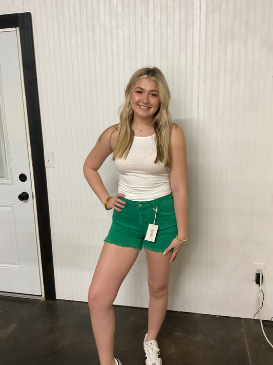 Acid Washed Denim Shorts