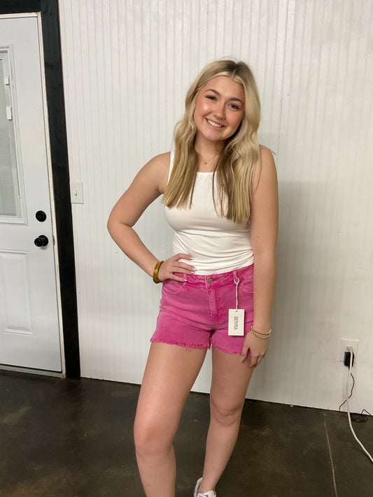 Acid Washed Denim Shorts