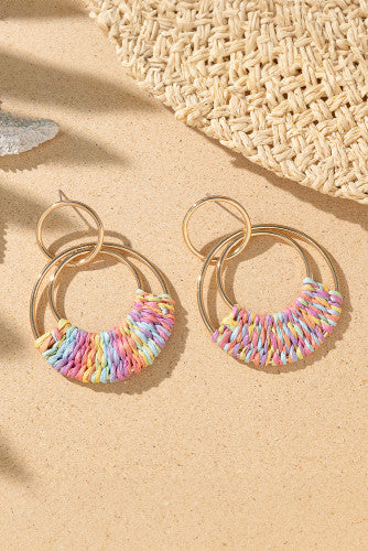 Boho Raffia Hoop earrings