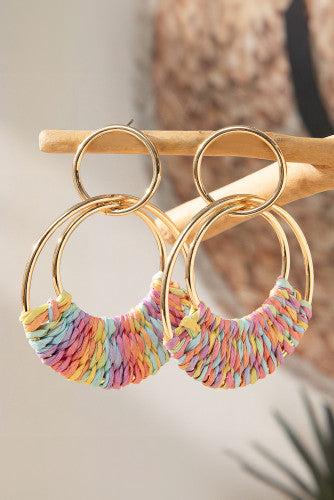 Boho Raffia Hoop earrings
