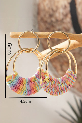 Boho Raffia Hoop earrings