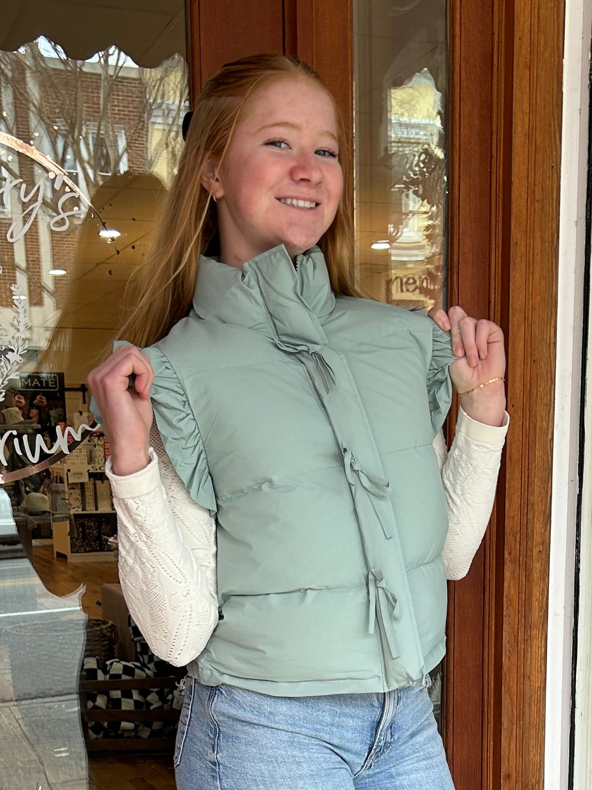 Very J Bow Puffer Vest