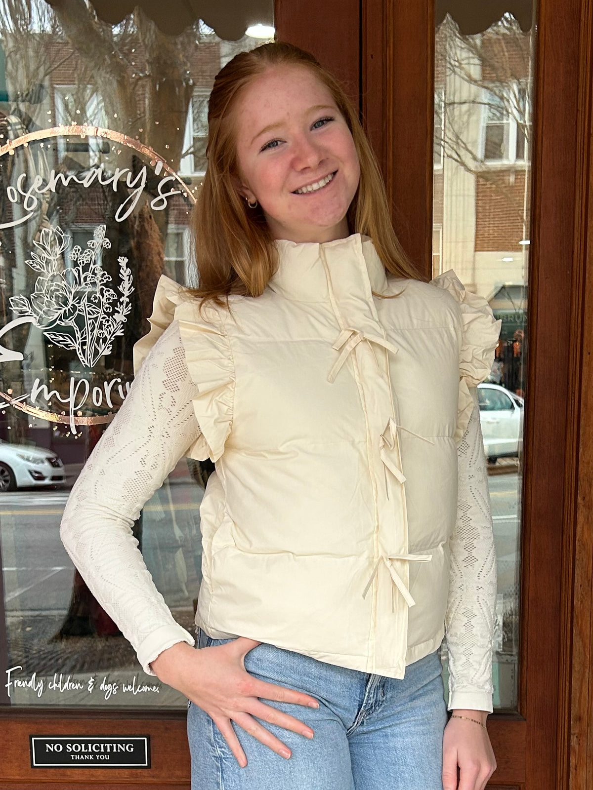 Very J Bow Puffer Vest
