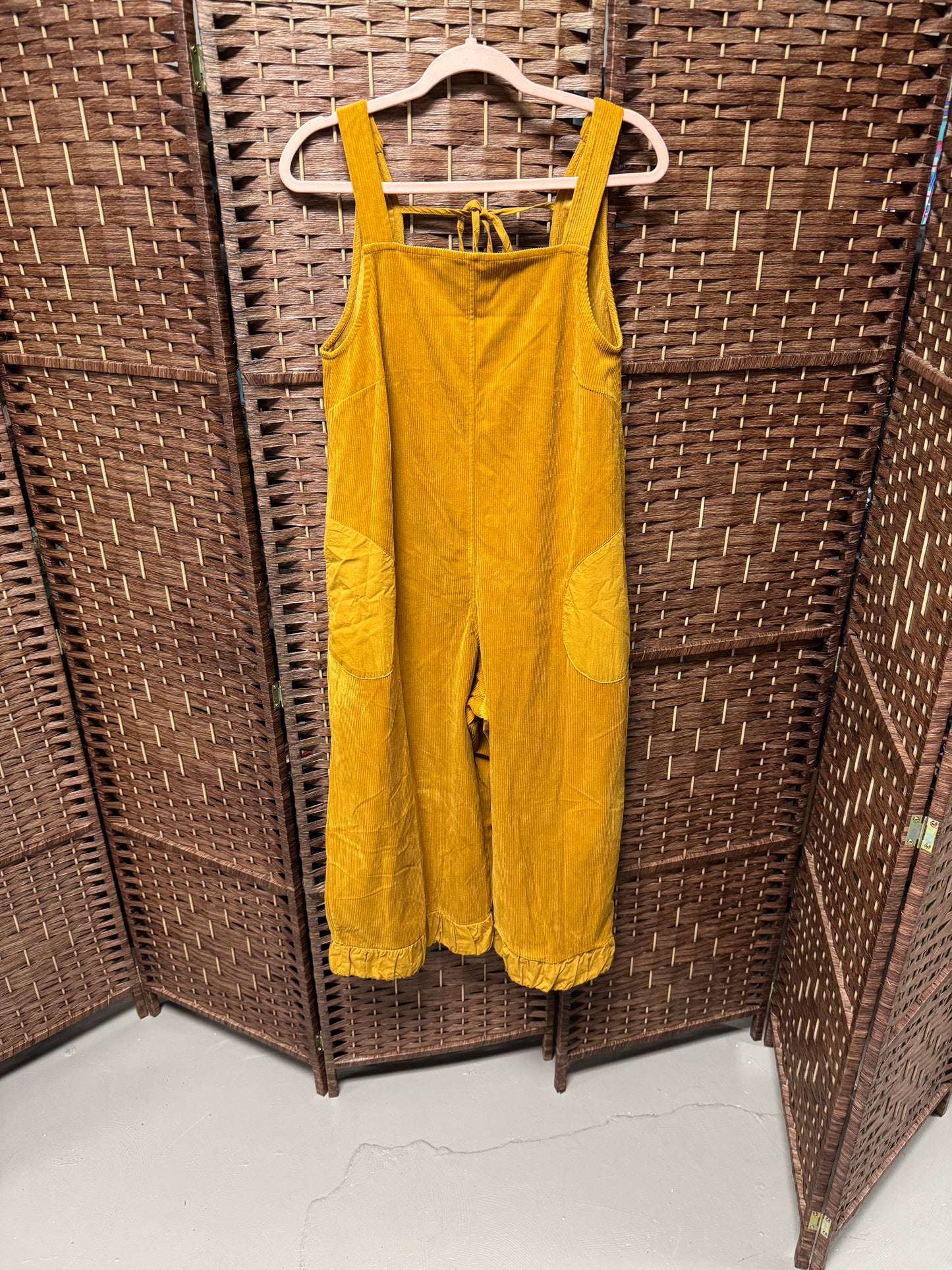 Cord Jumpsuit-Mustard