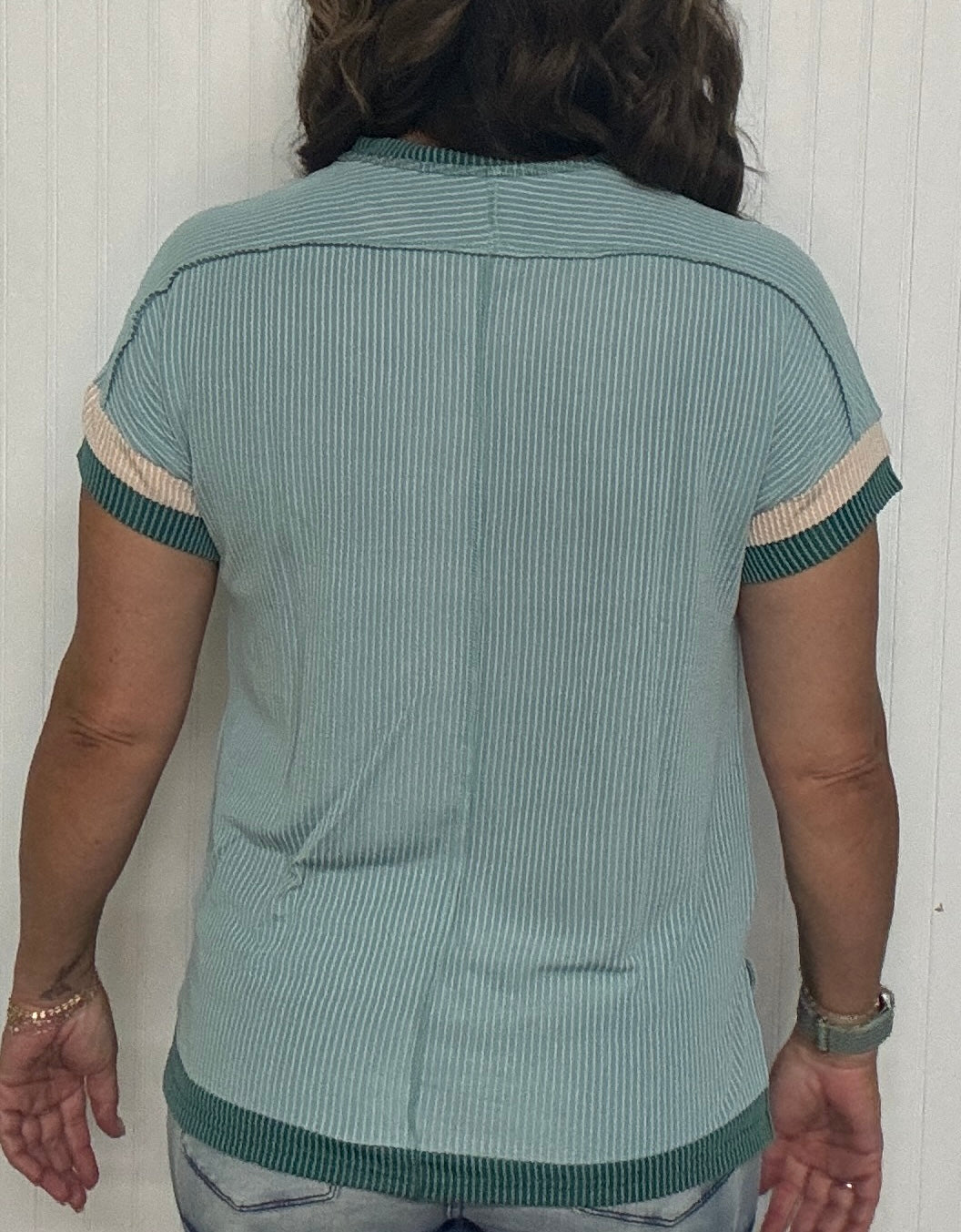 Ribbed Tee in Green