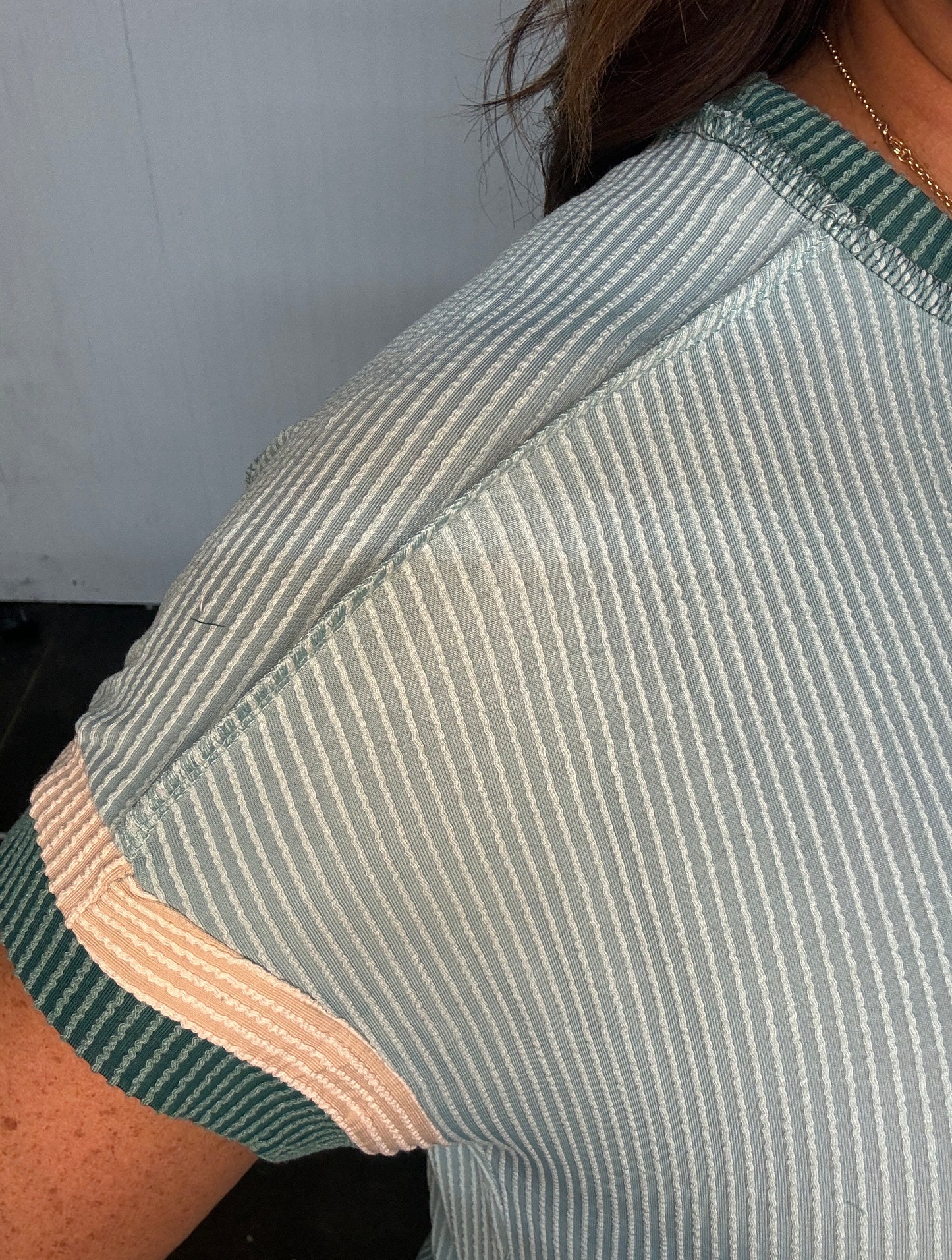 Ribbed Tee in Green