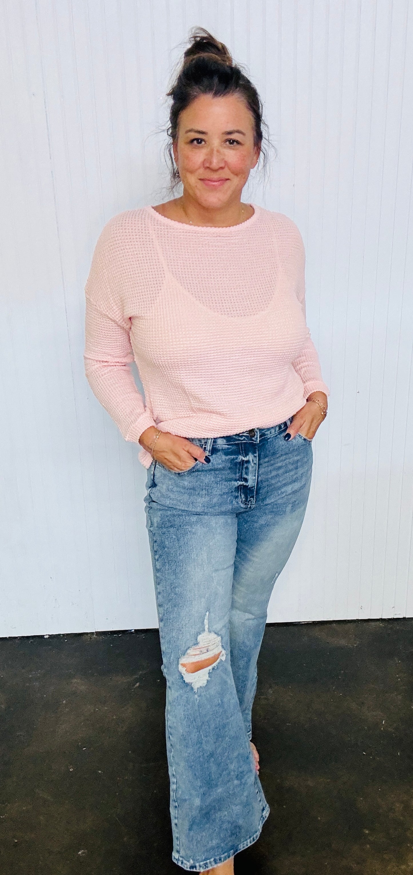 Waffle Knit Top