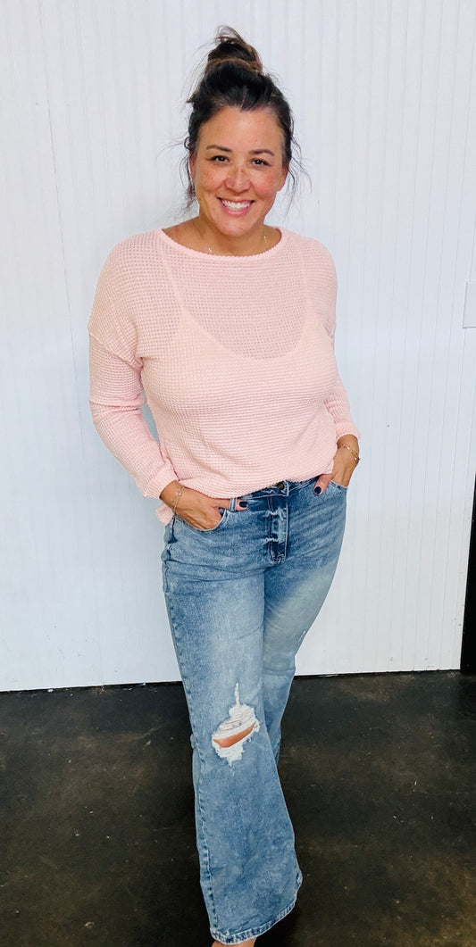 Distressed Flare Leg Jeans