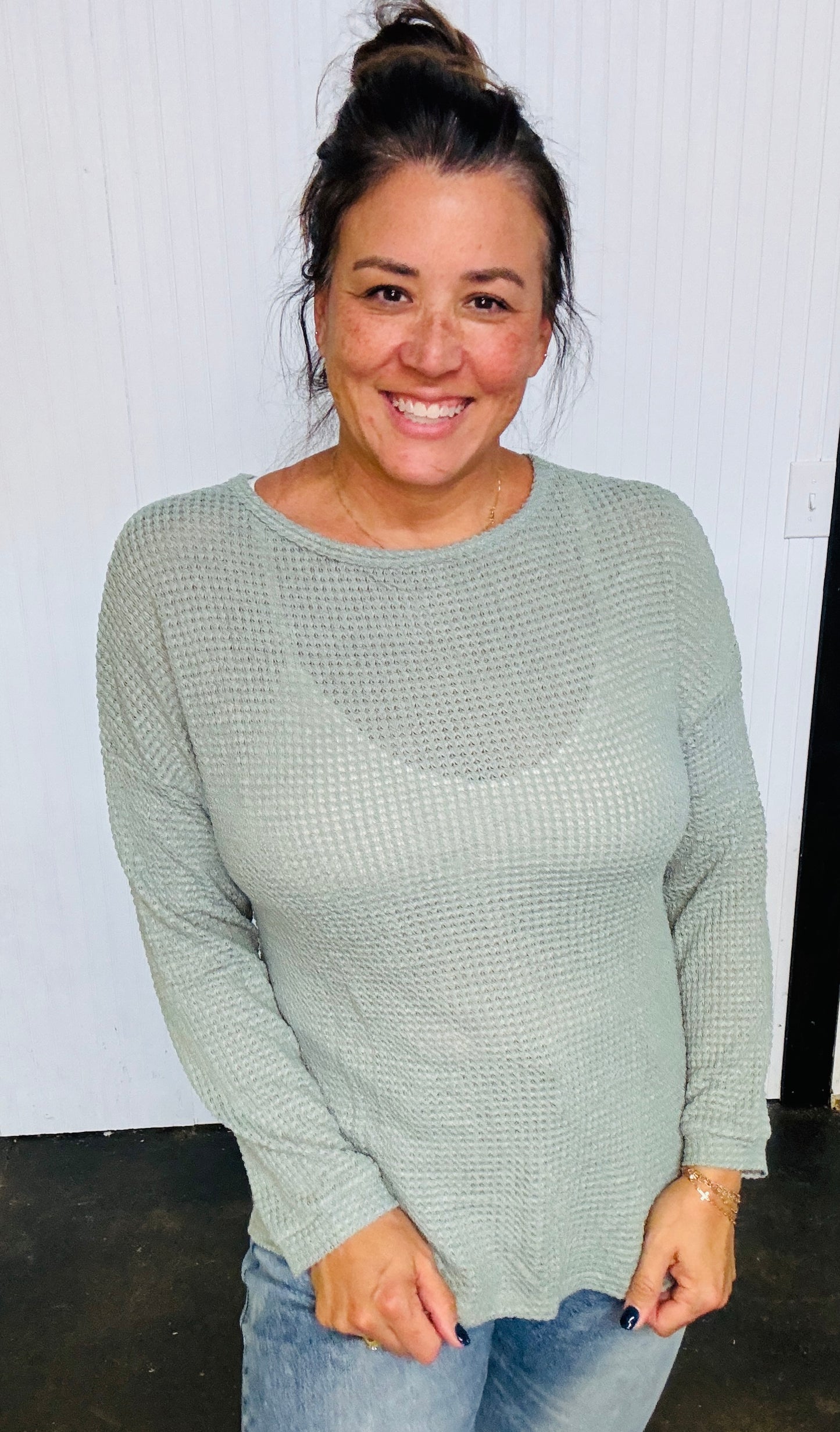 Waffle Knit Top