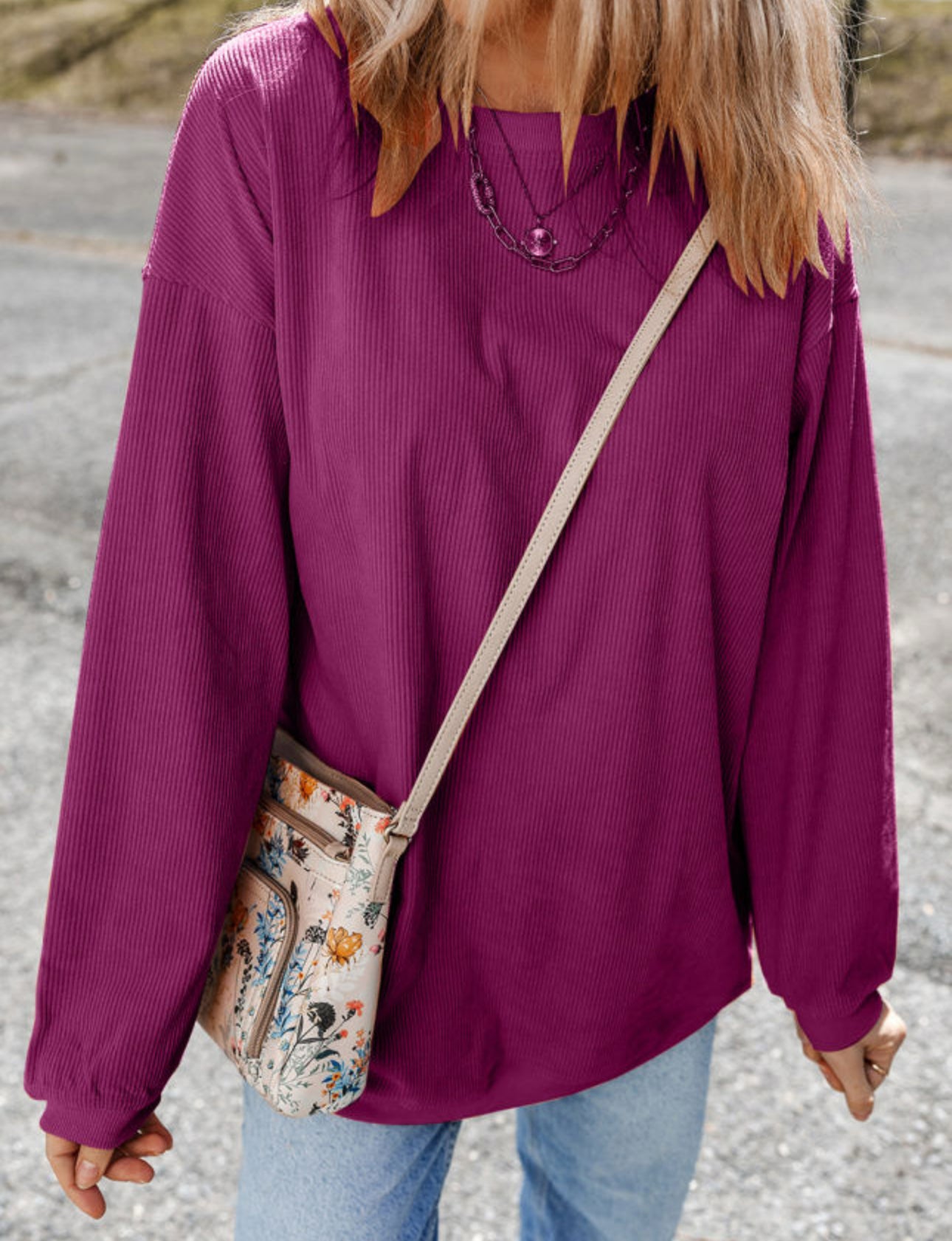 Ribbed Cord Sweatshirt