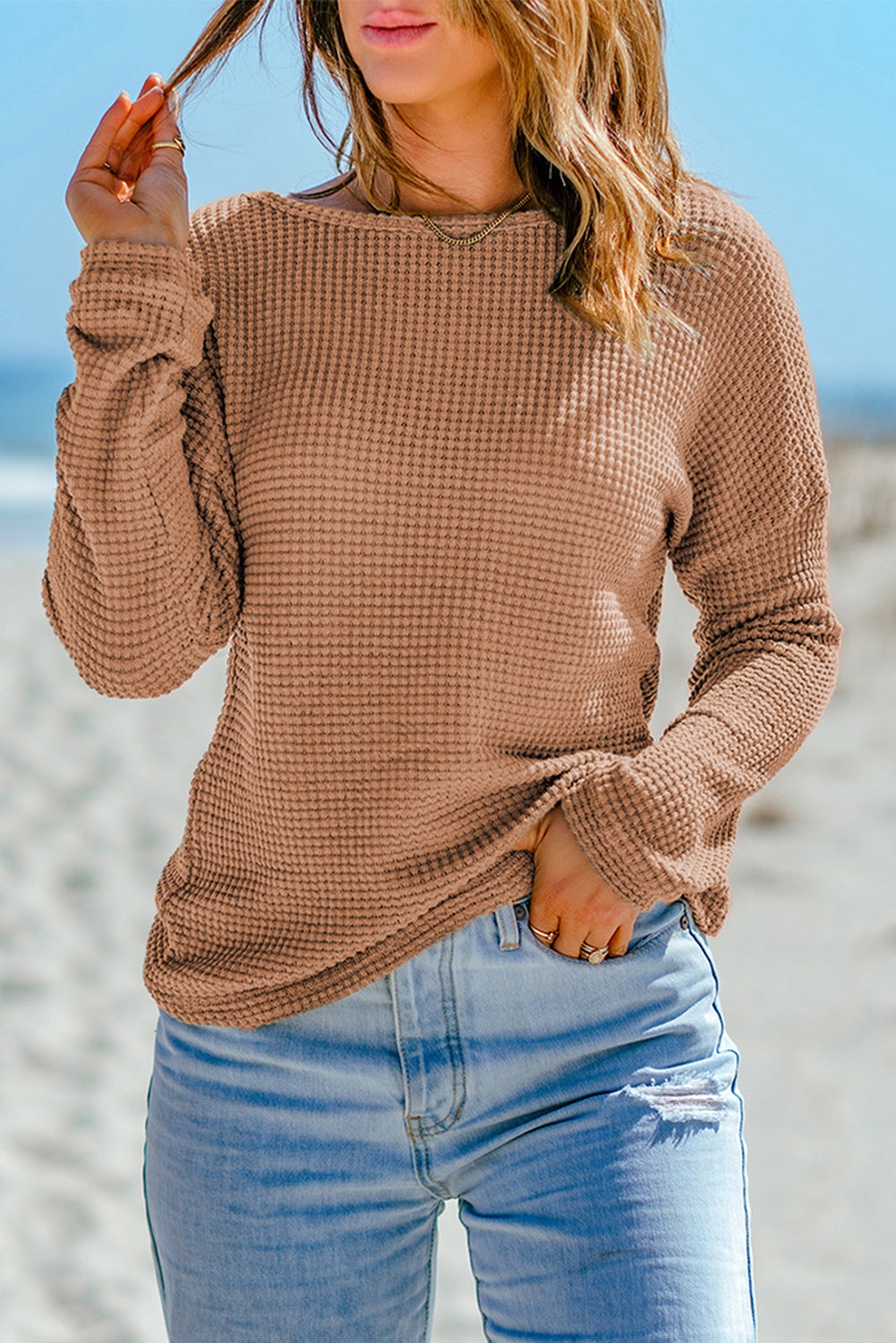 Waffle Knit Top