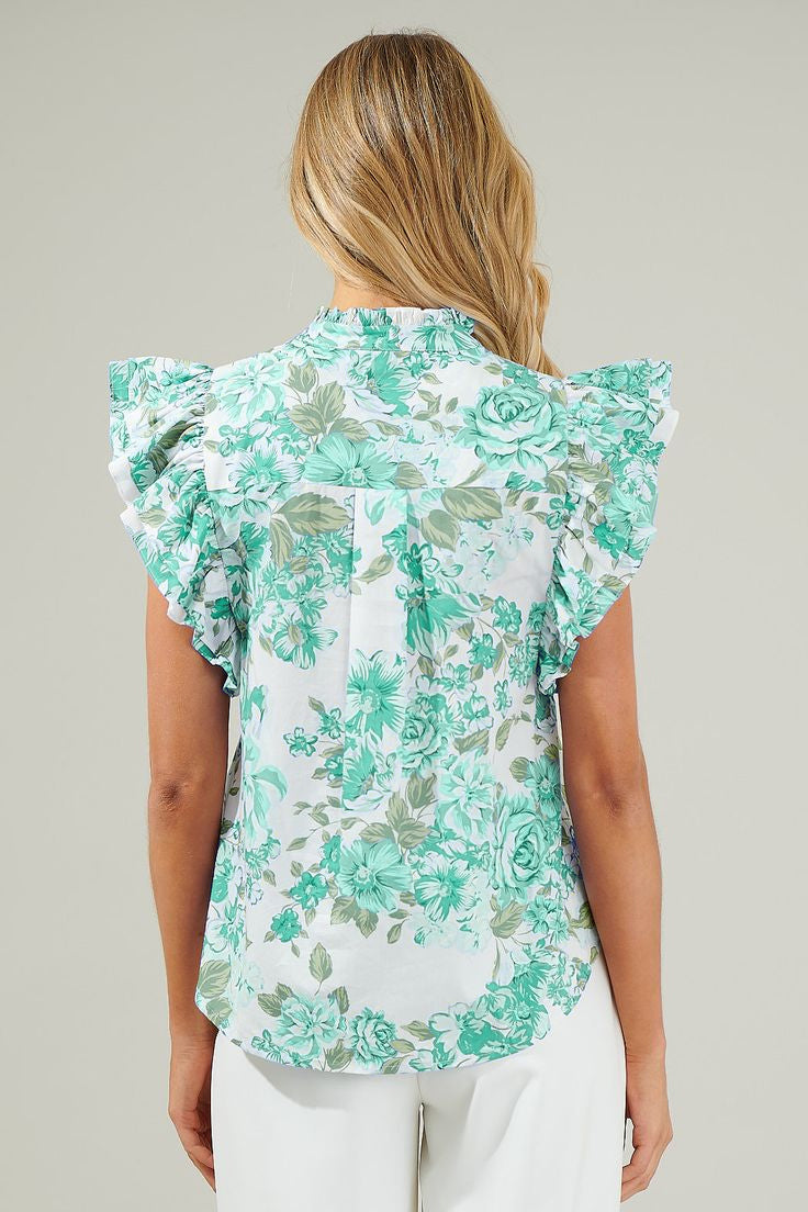 The Tiffany Floral Top (Green)